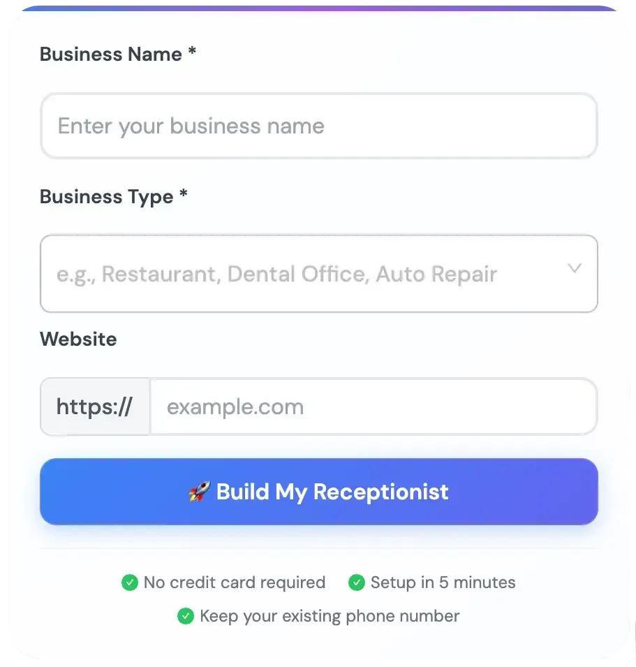 Start your AI Receptionist for Free Today