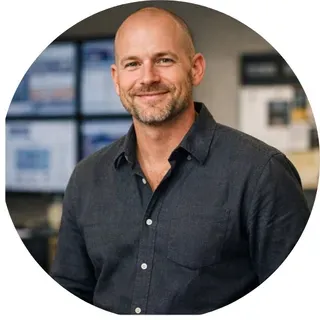 Portrait of Nathan B., a confident man in his early 40s from Perth, working in logistics as an operations supervisor, with a practical and self-assured look.