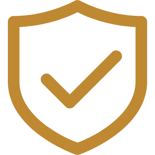 Coaching session logo featuring a shield with a checkmark, symbolizing confidence and clarity in interview preparation by Rushdi Kirsten at RKGrow Coaching.