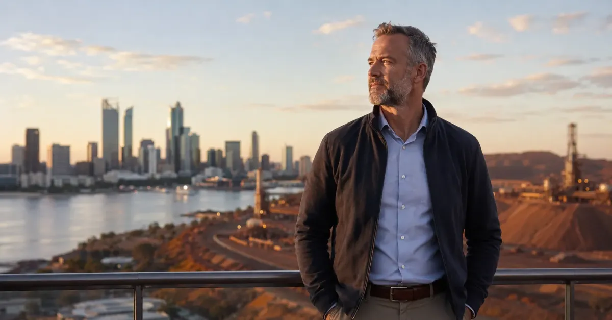 Senior mining professional in Perth reflecting on career direction and leadership transition