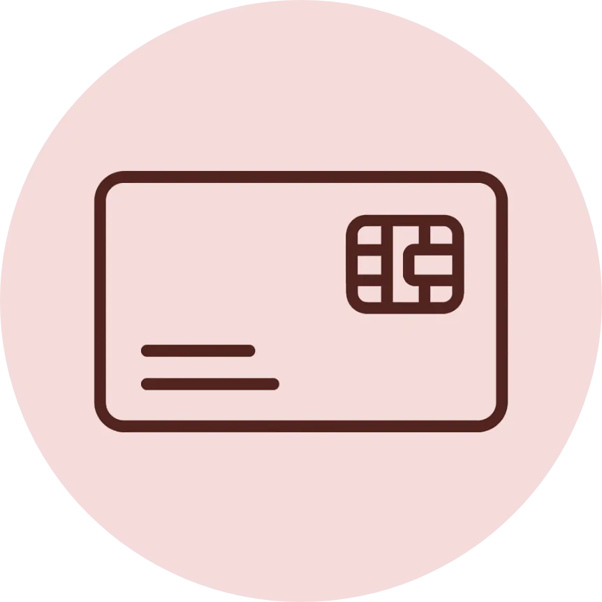 Debit card icon representing Visa debit card access
