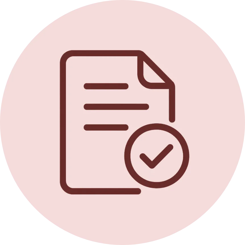 Document with checkmark icon representing clear loan terms