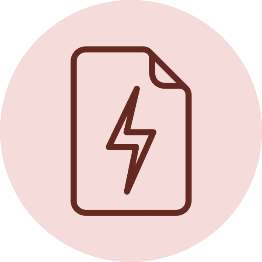 Document with lightning icon representing fast loan approvals