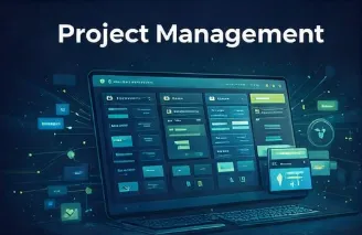 Illustrations representing automation, analytics, communications, and community tools.