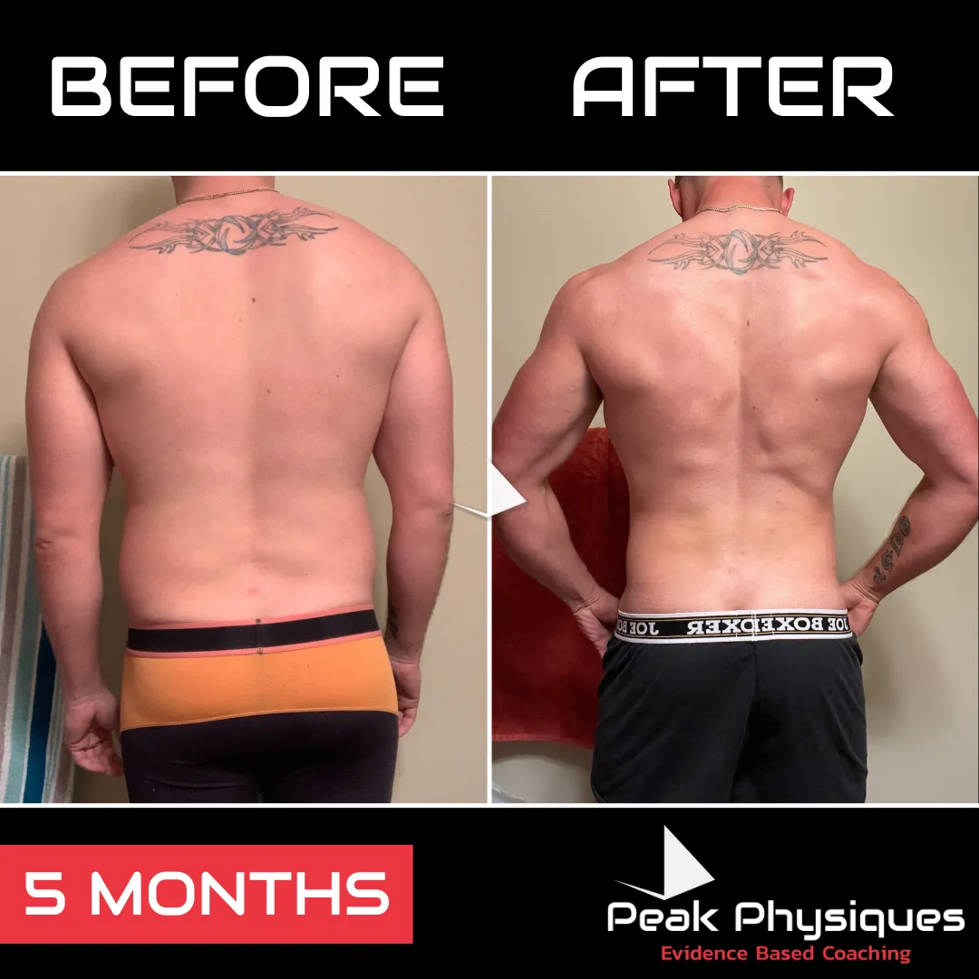 Peak Physiques - Client Transformation Rear (Tyler Comeau)