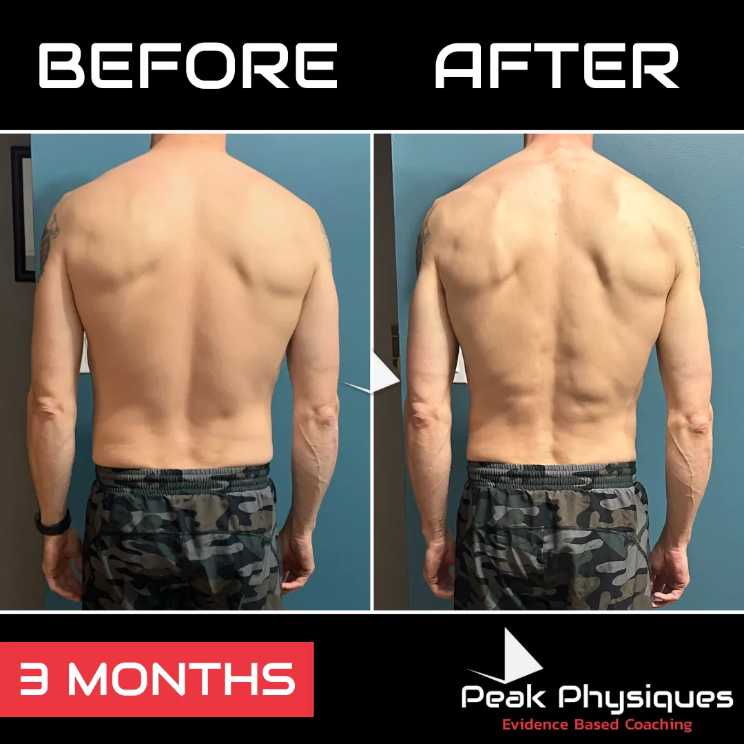 Peak Physiques - Client Transformation Rear (Travis Van Meer)