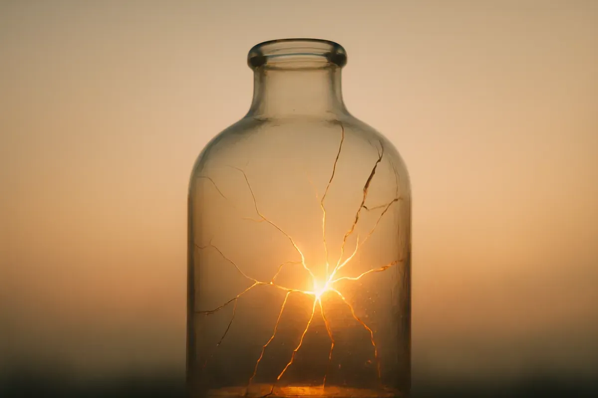 a large green leaf hanging from the side of a tree