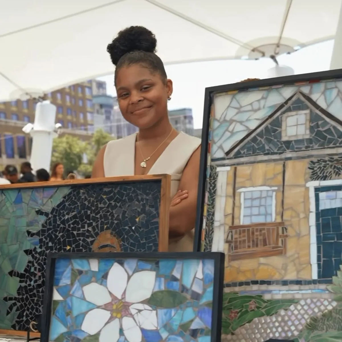 Caitlin Barnes in her studio.