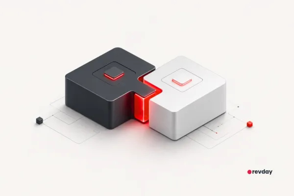 A clean, isometric graphic representing a smooth, low-pressure business agreement between a service provider and a client.