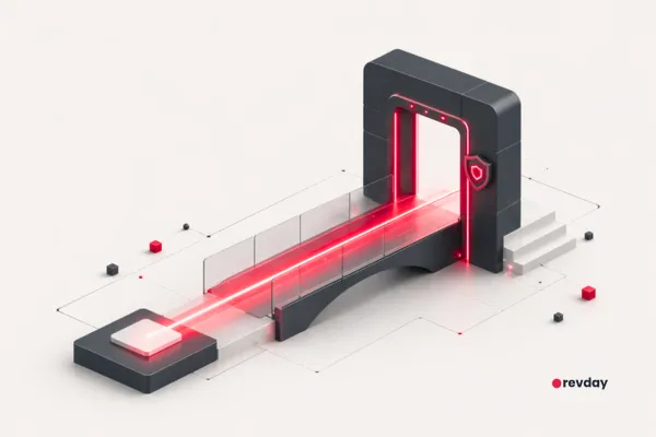 A minimalist graphic showing a secure, structured gateway or welcome sequence for new clients.