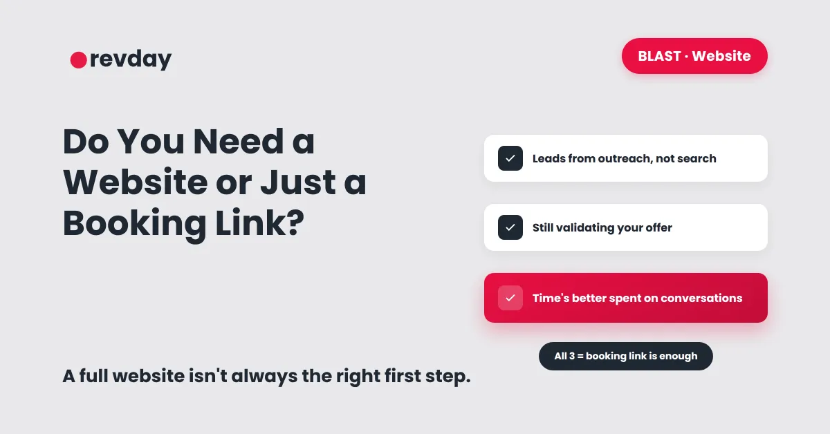 Do You Actually Need a Website Yet, or Just a Booking Link?
