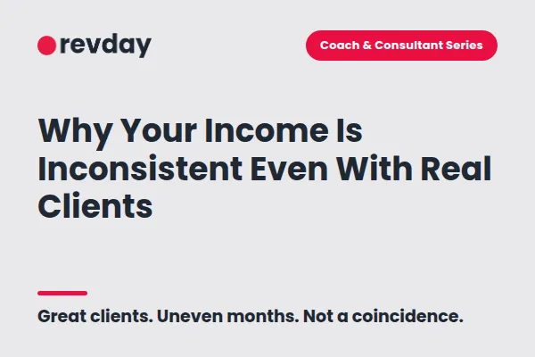 Coach reviewing an inconsistent income chart despite having real paying clients