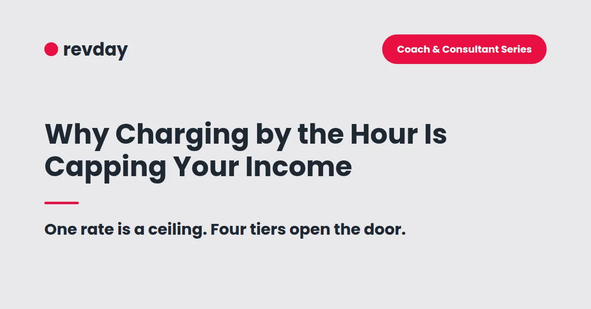Coach reviewing hourly billing rates against a four-tier pricing structure