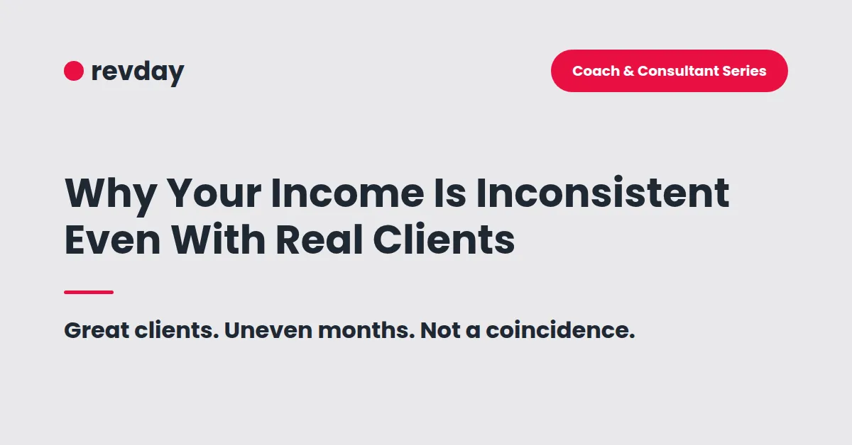 Coach reviewing an inconsistent income chart despite having real paying clients