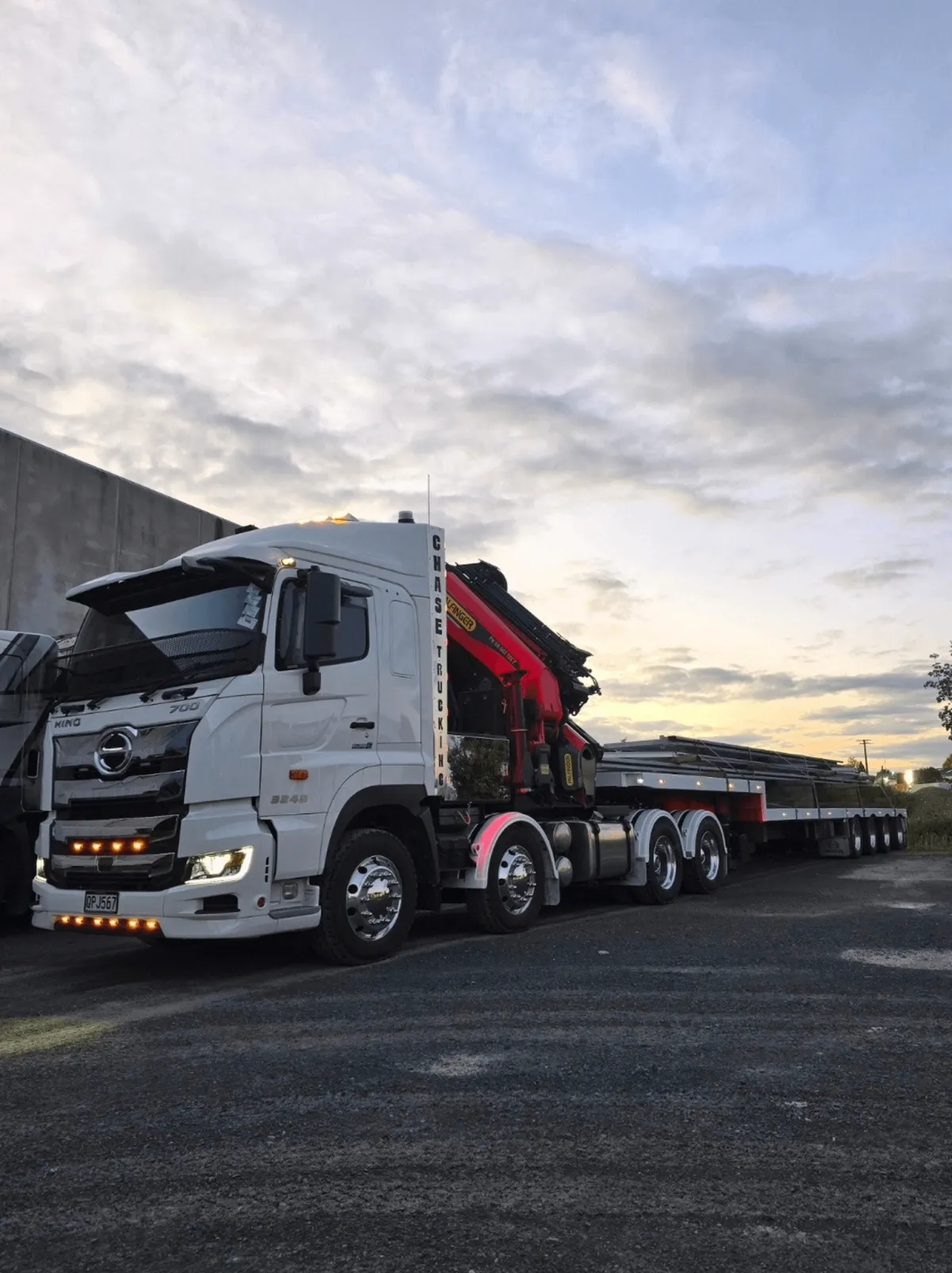 Heavy transport truck providing machinery cartage across Waikato