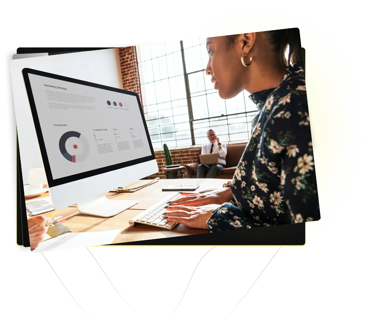 Marketing analytics dashboard on a computer screen representing lead generation systems