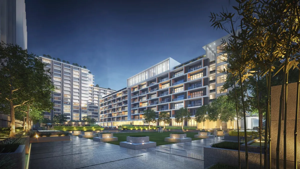 Courtyard view at the Garden Court Residences