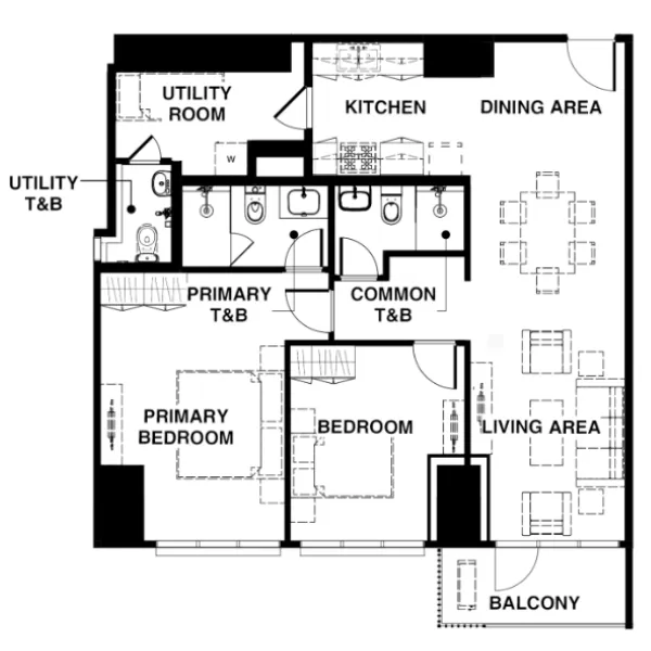 2 Bedroom Unit Layout