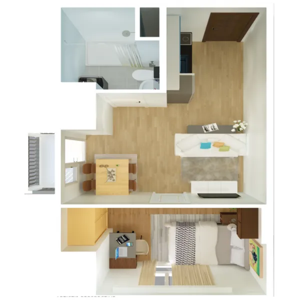 1 Bedroom Unit Layout