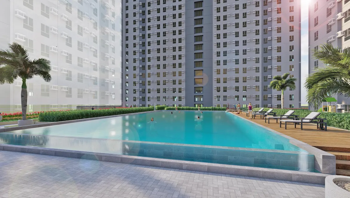 Artist's Perspective of the pool deck at Makati Southpoint 