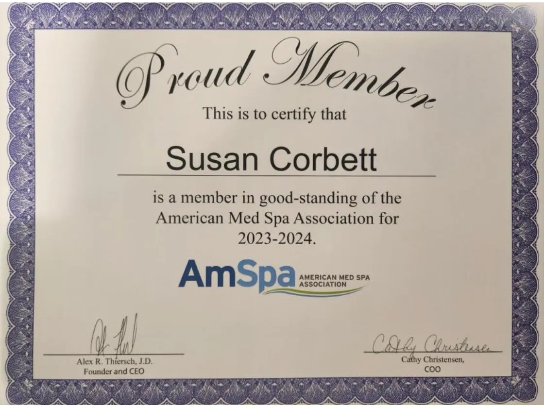 membership certificate of the american medspa association