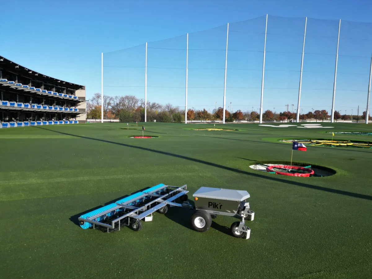 The Bucket Pros team at a client driving range