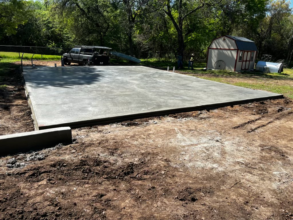 New concrete slab and site work