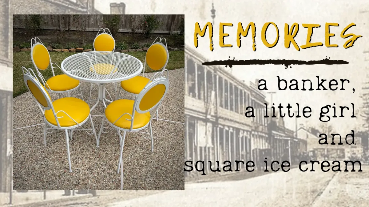 A banker, a little girl and square ice cream