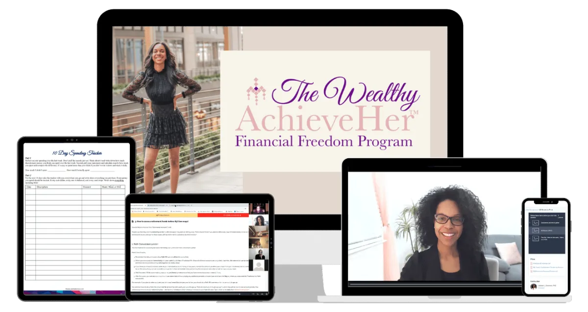The Wealthy Achieveher financial freedom program course page
