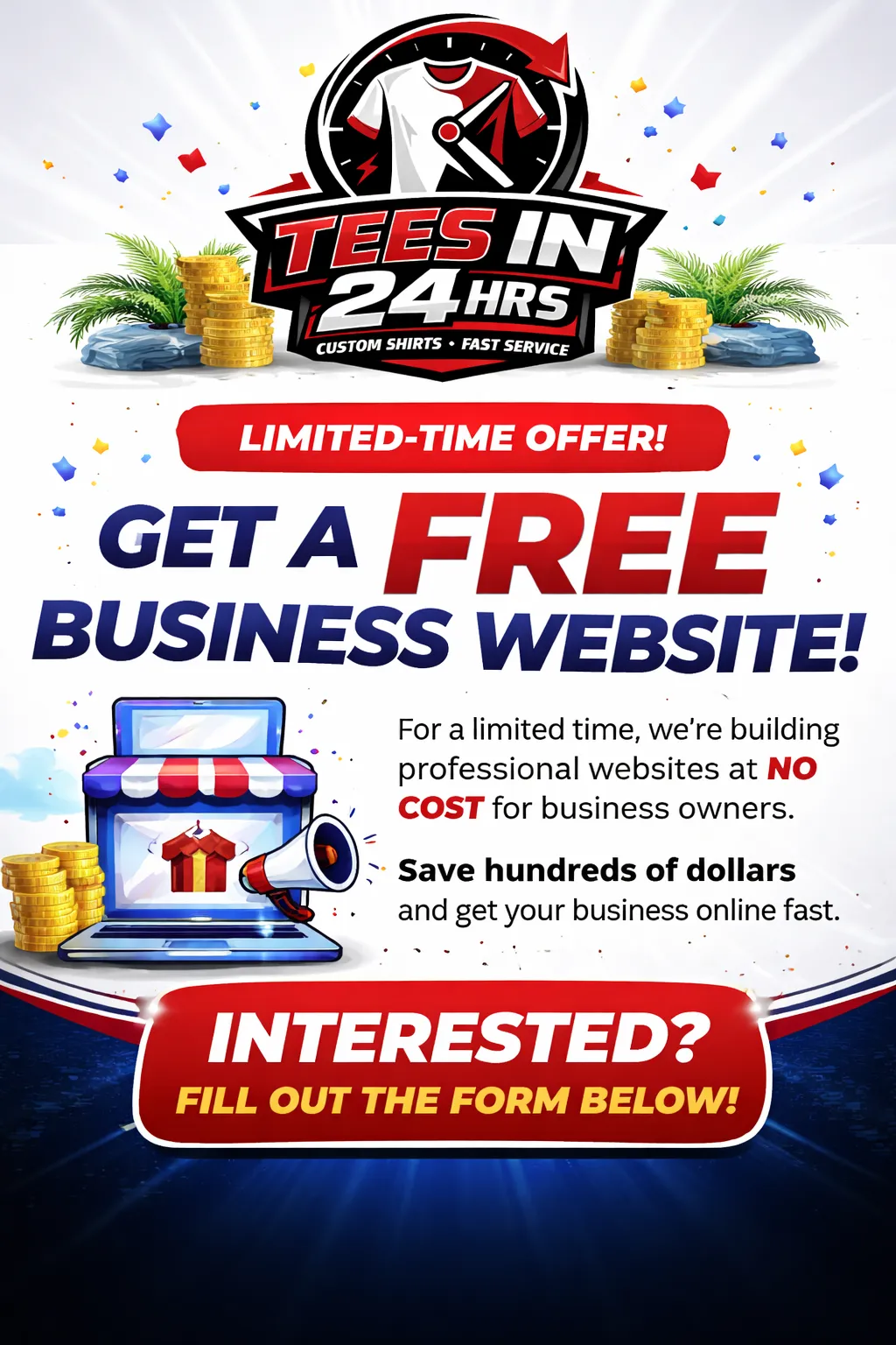 Isolated laptop and phone mockup showing a business website homepage.