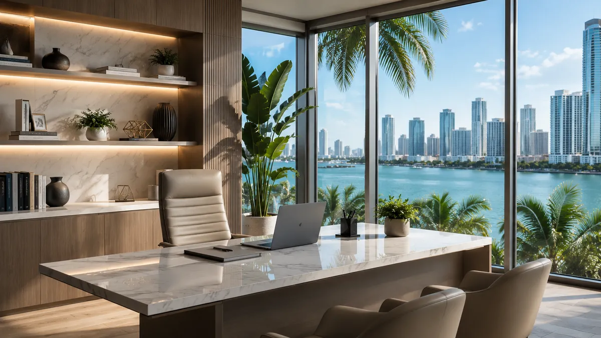 Modern mortgage consultation office in South Florida