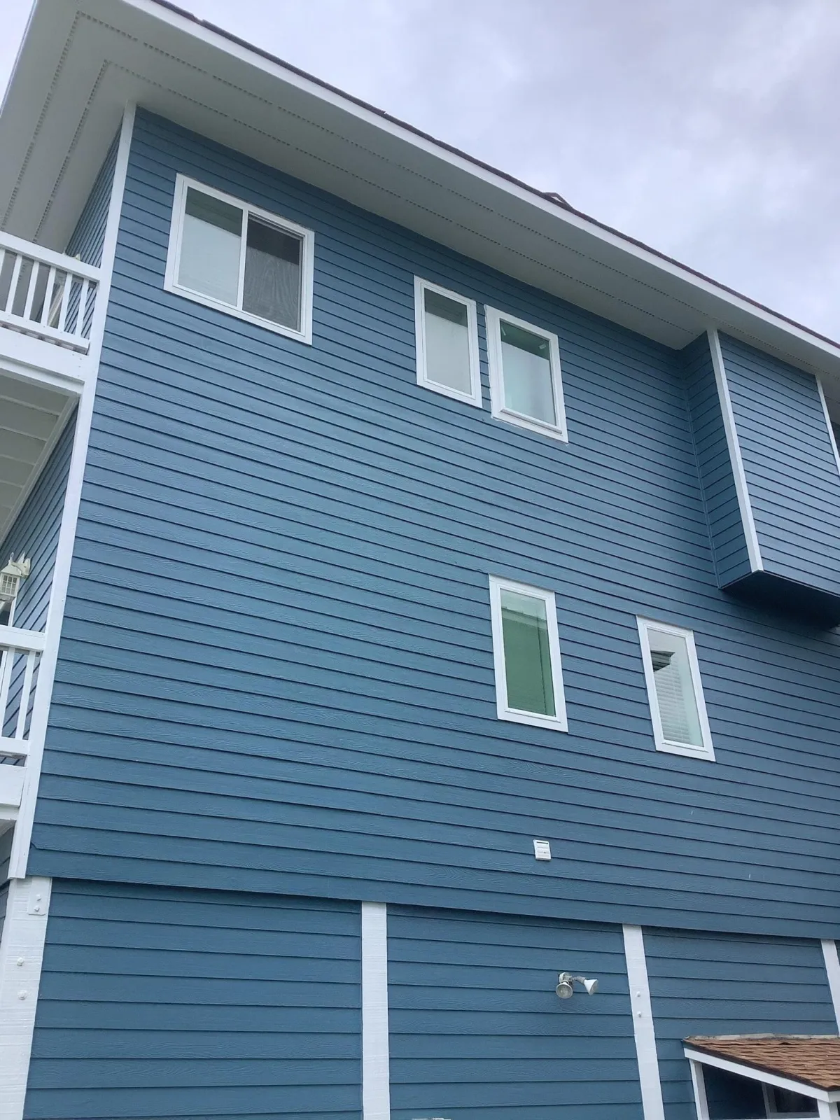 a blue siding of a house