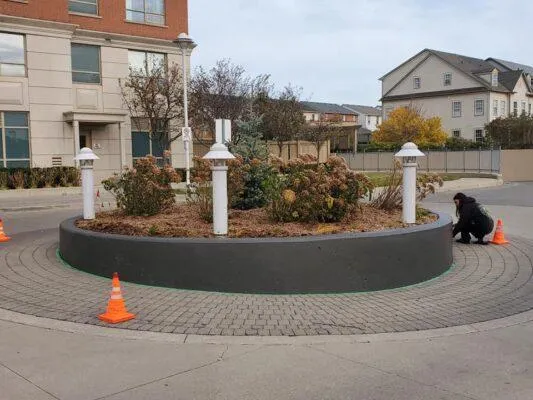 Before and after concrete painting project in Hamilton