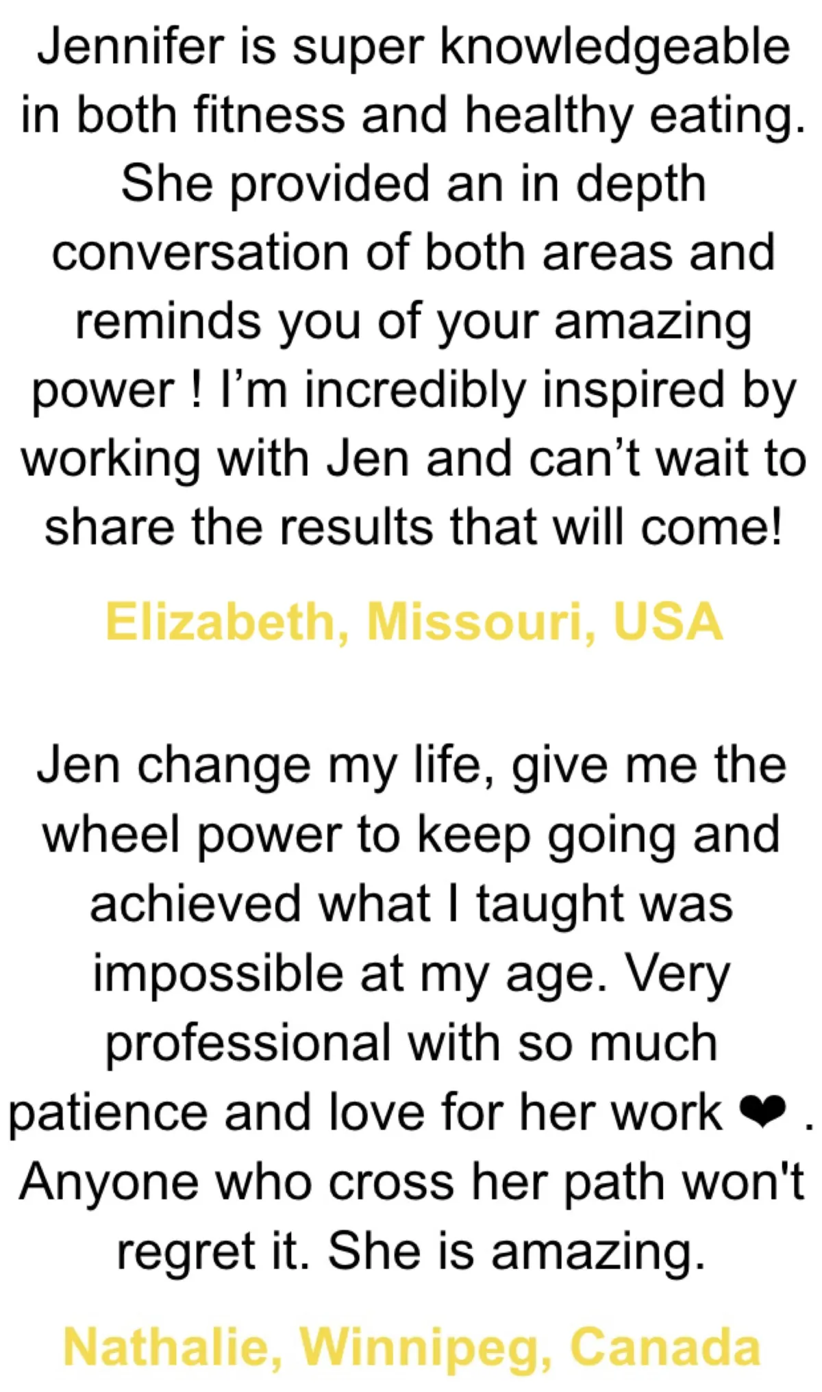 Client review for Jen Harrap Personal Trainer