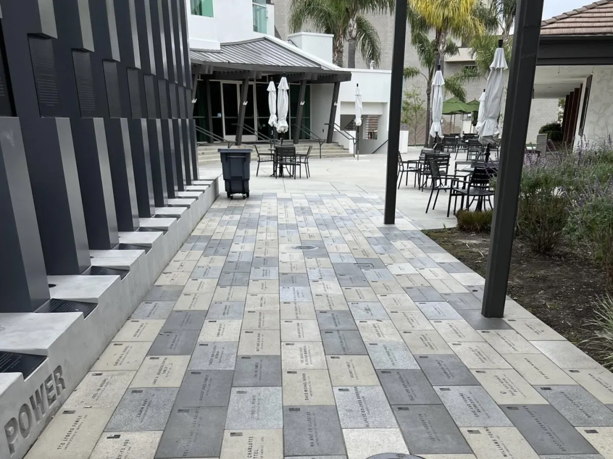 Custom pavers in a commercial setting.