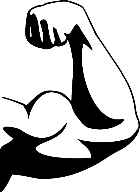 Black and white image of a strong flexed bicep.