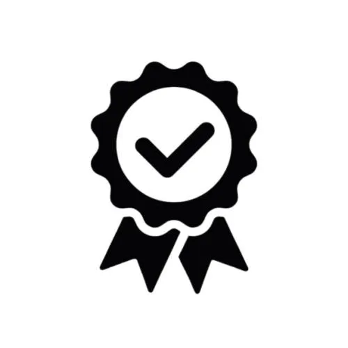Black and white image of an award ribbon.