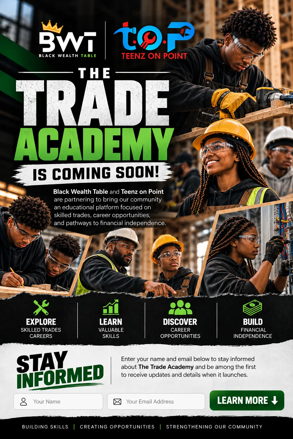 Technical trade mentorship workshop with Teenz on Point students and master tradesmen