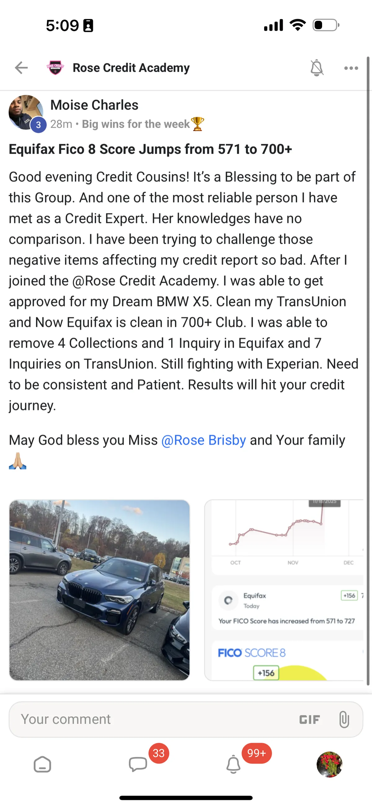 Rose Credit Academy student reviews and five-star member feedback