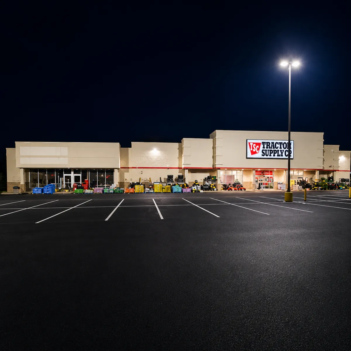 Commercial parking lot after pavement maintenance and striping in Appleton, WI