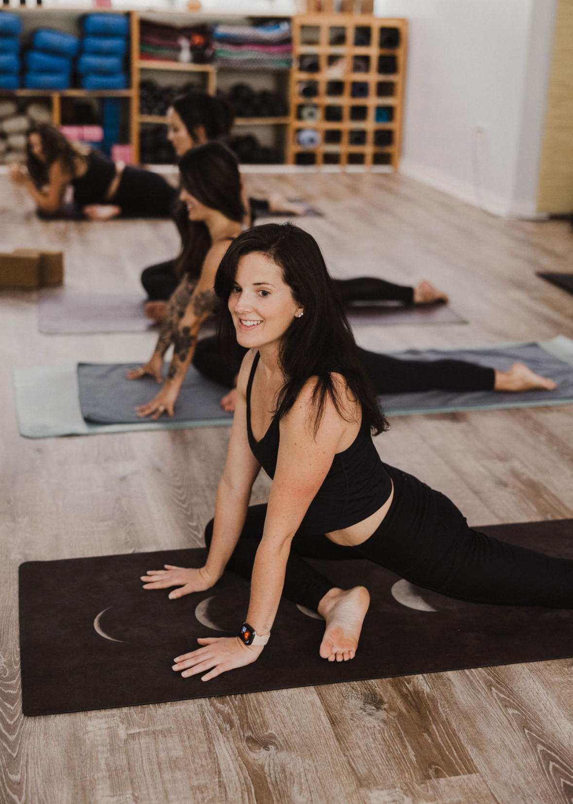 group of people doing yoga