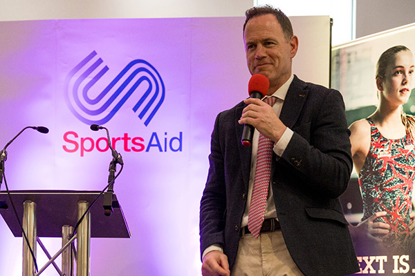 Event photography of former England rugby player Kyran Bracken as guest speaker at SportsAid Milton Keynes awards ceremony