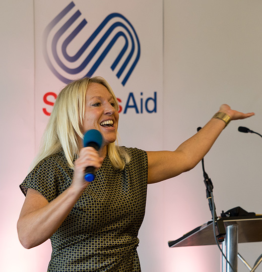 Gail Emmes olympian speaking at Sports aid events photography Bedford