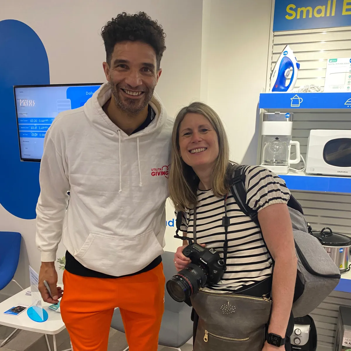 David James with Becky Kerr Photography on a press event when she was photographing it 