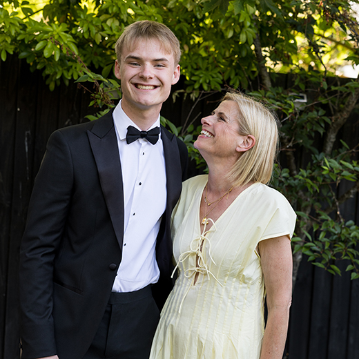 mother and son portrait before his prom