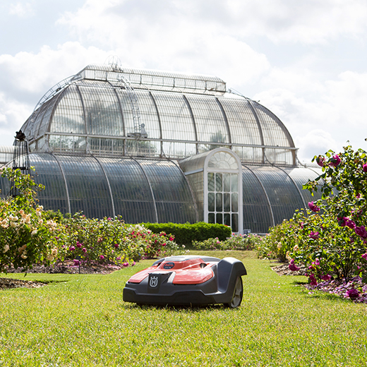 Marketing photography in Kew Garden of a robototic lawn mower