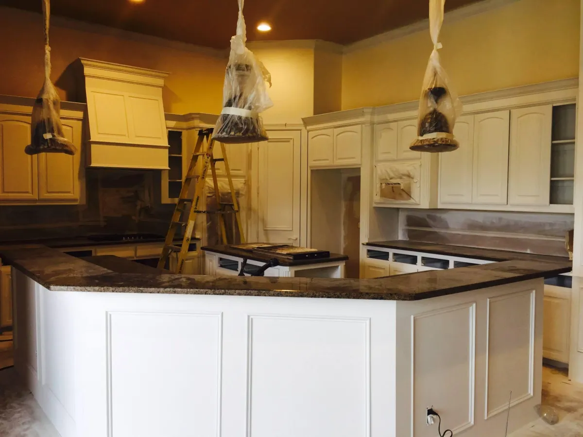 Stone countertop at McKinney Bianco Alpino project by Dallas Granite Installers