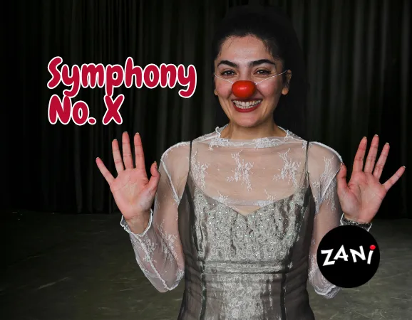 Clown couple in a dramatic comedic scene