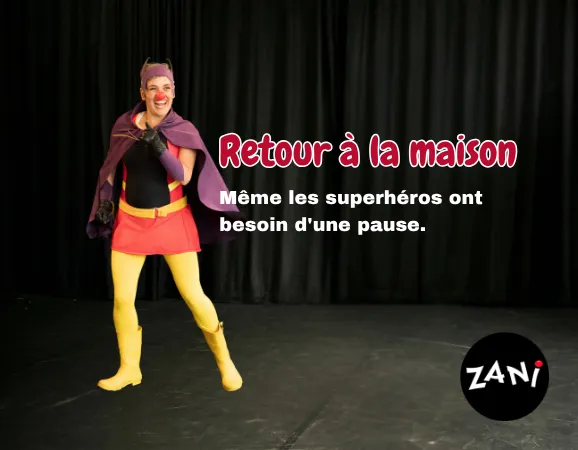 Ensemble of clown students taking a final bow