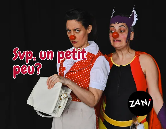 Clown couple in a dramatic comedic scene